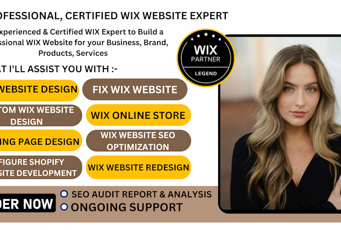 build shopify wix website design redesign shopify store fix update wix website